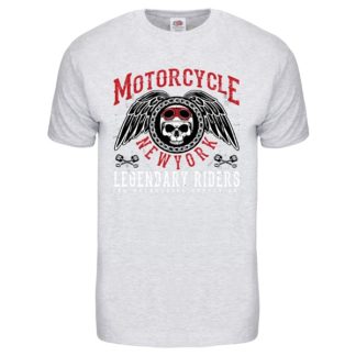 T-shirt Motorcycle New York (ljusgrå)