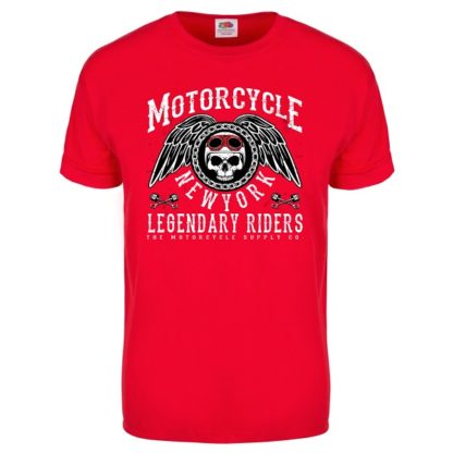 T-shirt Motorcycle New York (röd)